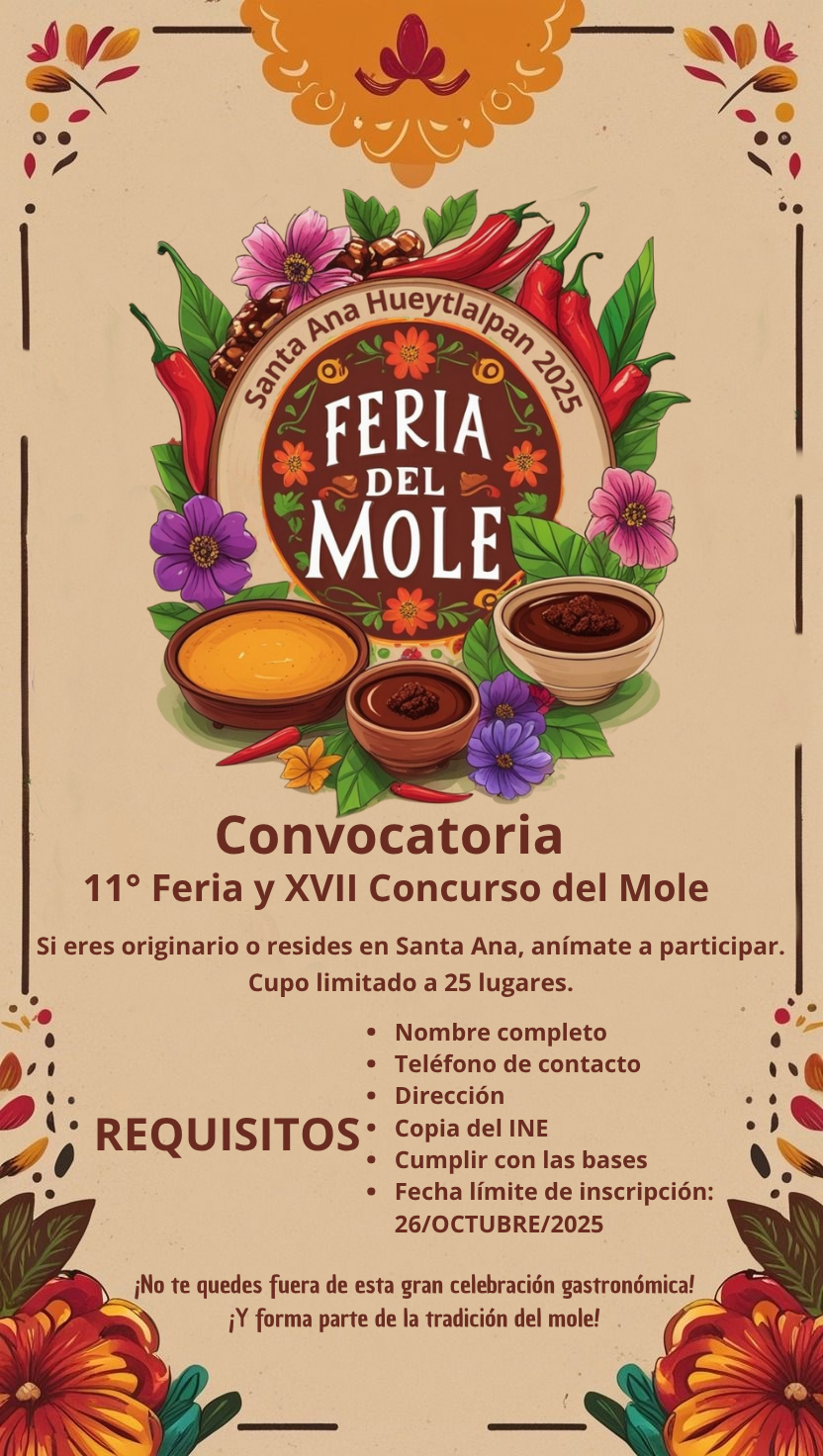 Feria del Mole en la comunidad indígena de Santa Ana Hueytlalpan 2025